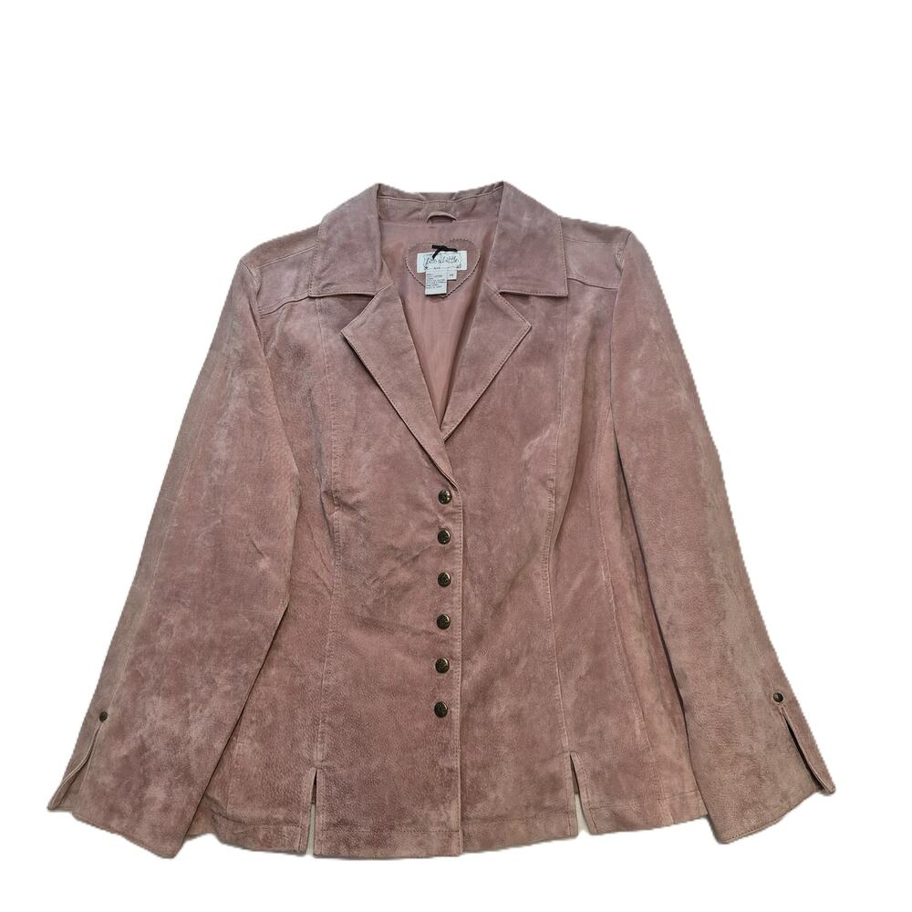 Live A Little Dusty Pink Suede Leather 1X Jacket Soft Neutral Pastel Western